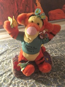 Disney Tigger on Log - Have a Tiggerific Day - 15â Plush Stuffed w/ Butterflies | eBay