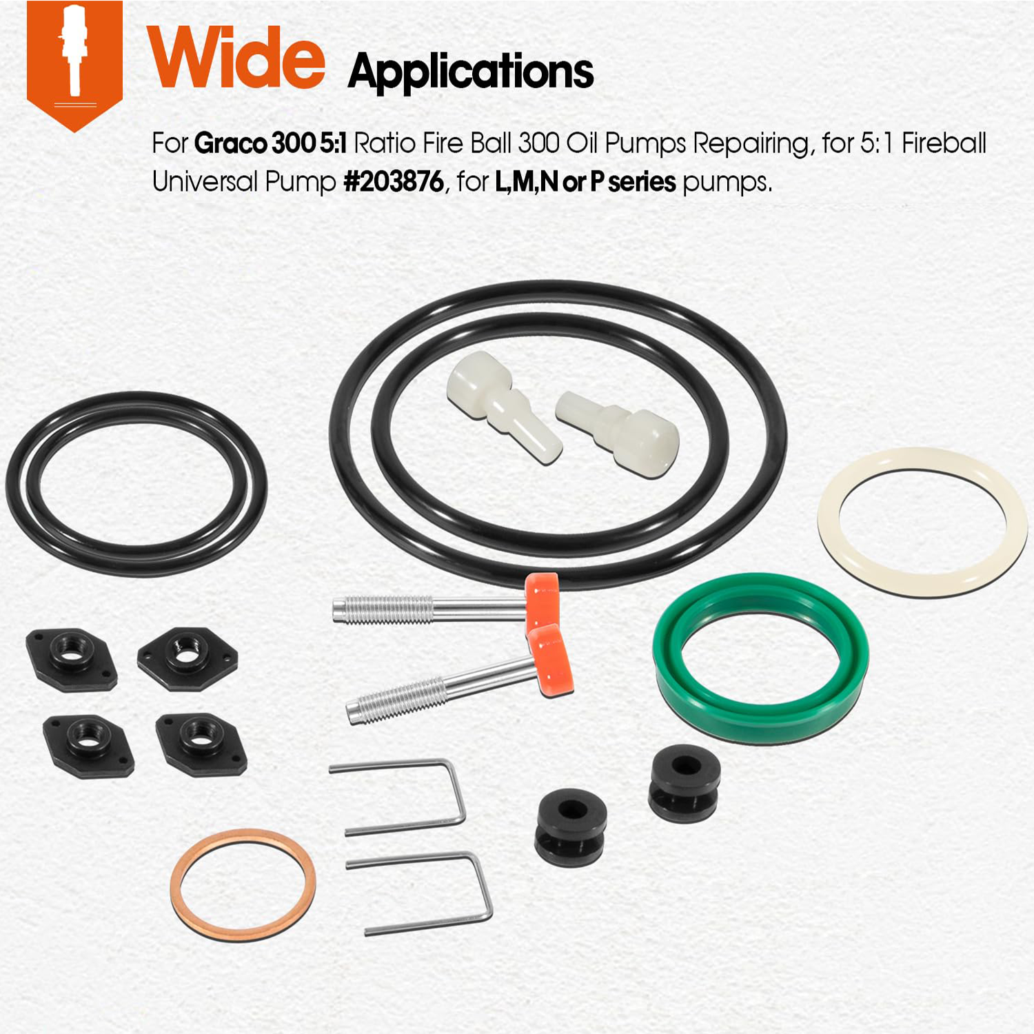 Repair Kit 238286 for Graco Fire-Ball 300 5:1 Oil Grease Pumps Fluid Air Repair