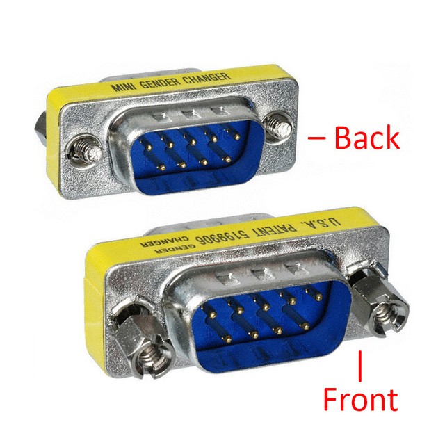 RS232 Serial DB9 Male to Male Mini Gender Changer Coupler Adapter
