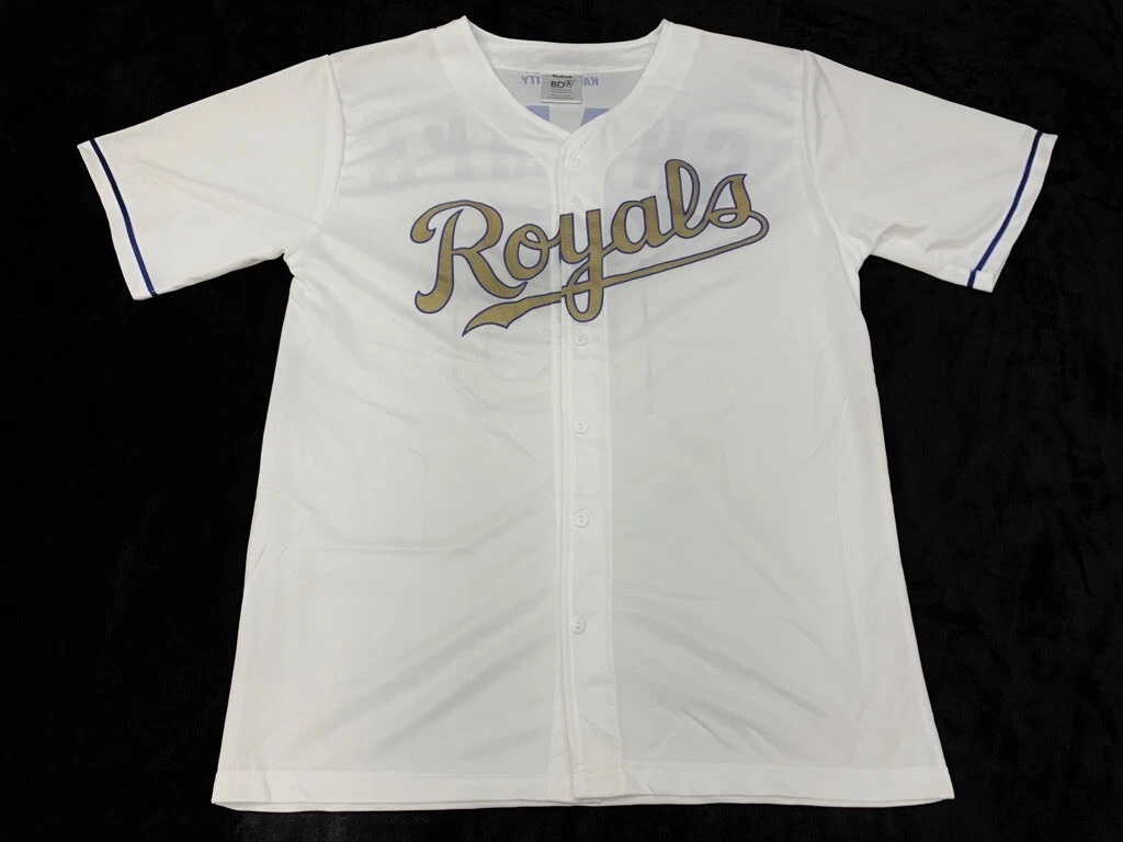 Kansas City Royals Champs 15 Unisex Jersey White Buttoned Short Sleeves Med  SGA