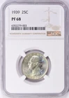 1939 NGC Washington Quarter PF68 Proof 68 Rare! Lightly Toned