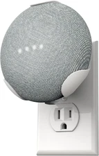 Powerclip Outlet Mount for Google Nest Mini (Chalk), Speaker Wall Hub for 2Nd Ge