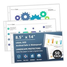 8.5 x 14 Page Protectors, 50Pack, Legal Size, Document Sleeves