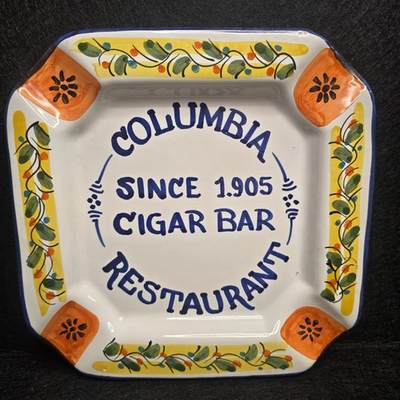 #ad Columbia Restaurant Tampa Sarasota CIGAR BAR Ashtray 8.25”Toledo Spanish Pottery $24.99