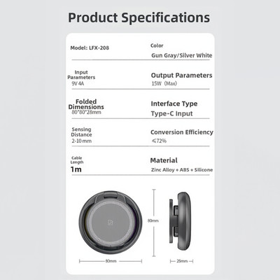 Wireless 3-in-1 Ladegerät 15W Faltbares Design für iPhone 14 Plus Watch SE 2