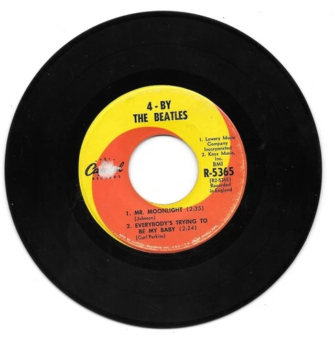 4 SONG 45 BY THE BEATLES MR. MOONLIGHT I'M A LOSER & 2 MORE NICE RECORD