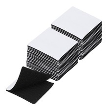 16 Set 2"x2" Hook and Loop Dots Square Self Adhesive Tape Black