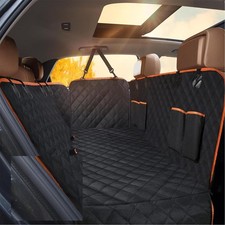 Dog Car Seat Cover for Back Seat- Waterproof Pet Hammock with 4 Bags Side Fla...