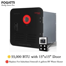 FOGATTI 55,000BTU RV Tankless Water Heater 2.9GPM Instant Hot RV Water Heater