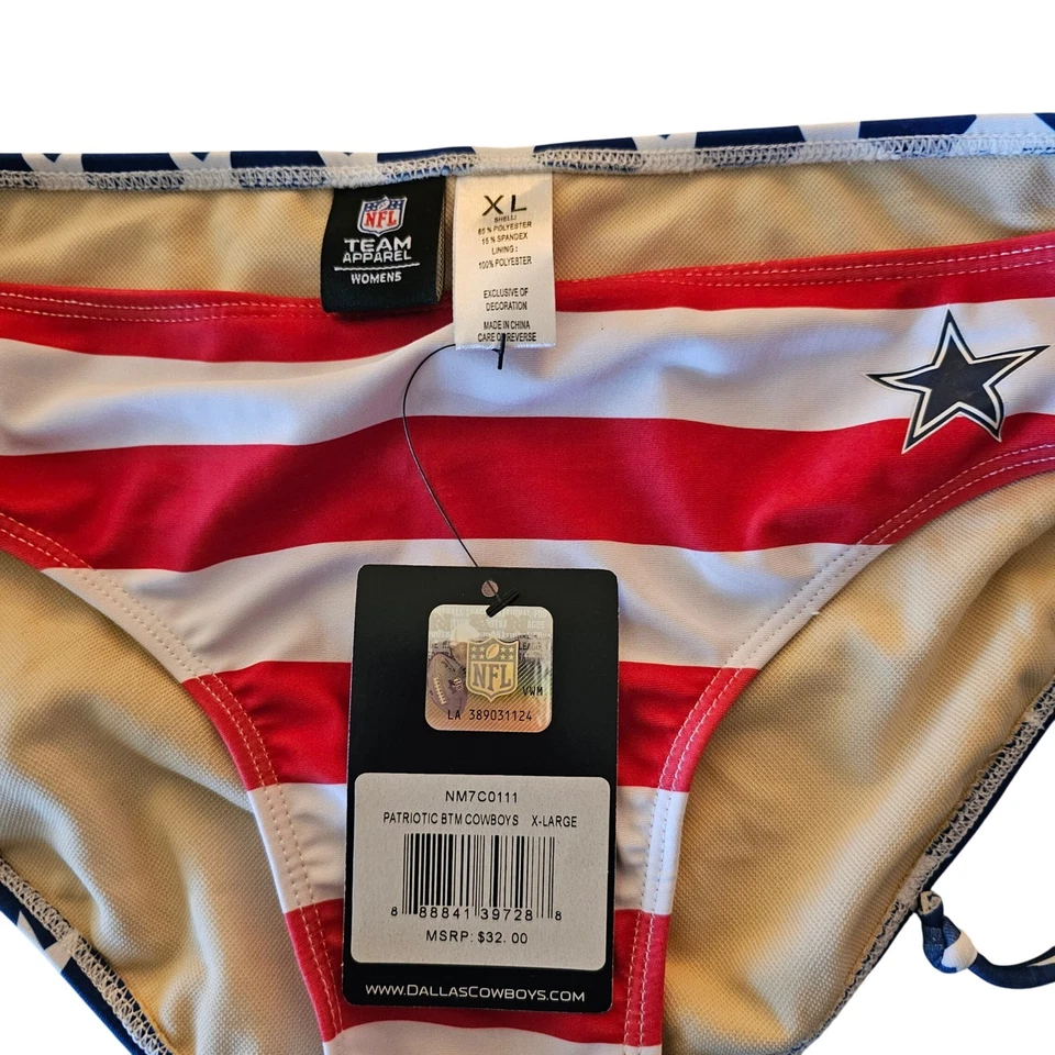 Nuevo con etiquetas Dallas Cowboys NFL Patriótico Estrellas y Rayas Bikini Parte Inferior Traje de Baño XLn n Foto 2 de 4