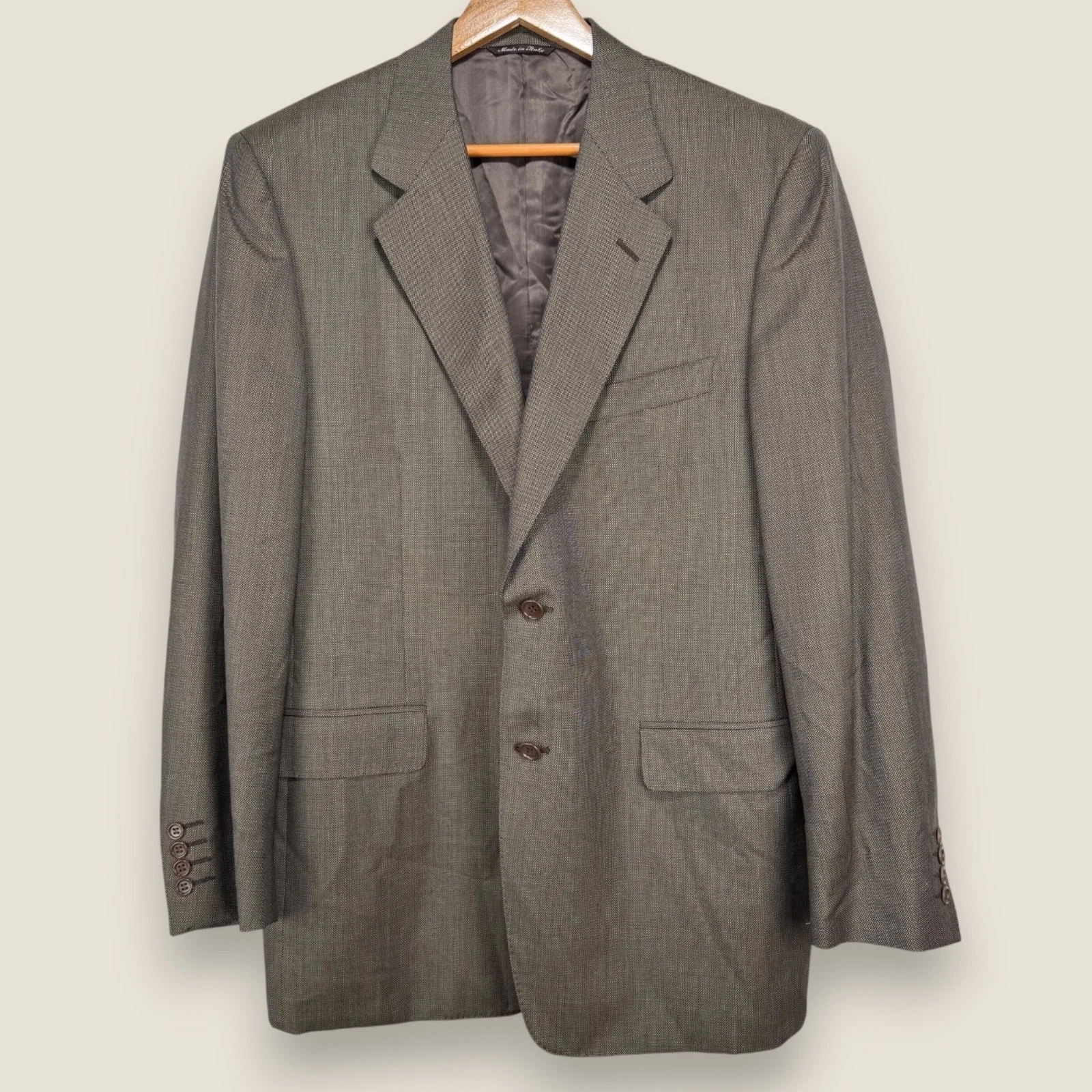 Canali Pure Wool Sport Coat Blazer Men 40R (50 EUR) Brown Formal Made in Italy