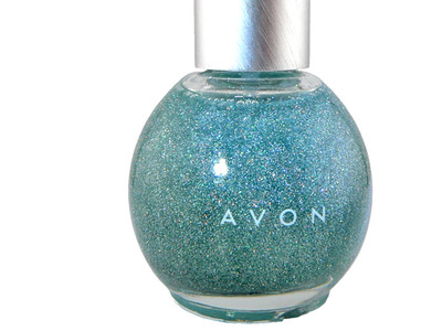 AVON NAIL POLISH SNOW GLOBE BLUE GLITTER VINTAGE RARE VHTF NEW!