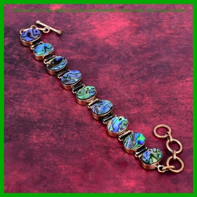 Valentines Deal Abalone Shell Stone Copper Wife Gift Elegant Boho Chain Bracelet