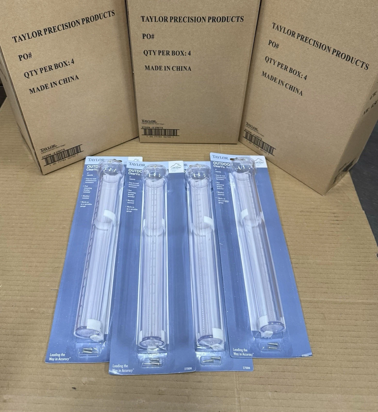 Lot of 12 - Taylor 2700N Outdoor ClearVu 5" Capacity Rain Gauge - New
Opens in a new window or tab