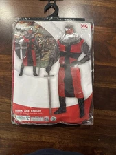 Dark Age Knight Medieval Renaissance  Adult Costume Size XL Black Red