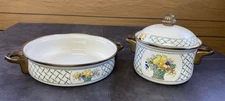 Villeroy & Boch 3 piece Set Sauce Pan w/ vented lid & Frying Pan Fruit Pattern