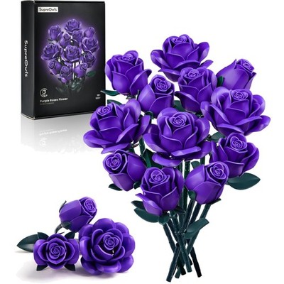 Lila Rosen Blumenbau-Set, Bastelset, Geschenk, Deko, DIY, Romantik