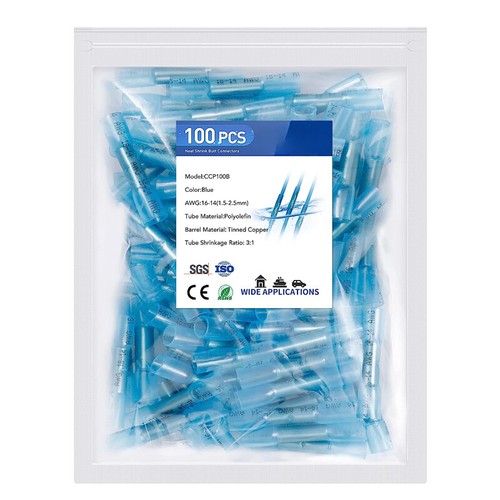 100/500x Car Heat Shrink Wire Connectors Kit Solderless Crimp Butt Terminals 12V - Picture 13 of 31