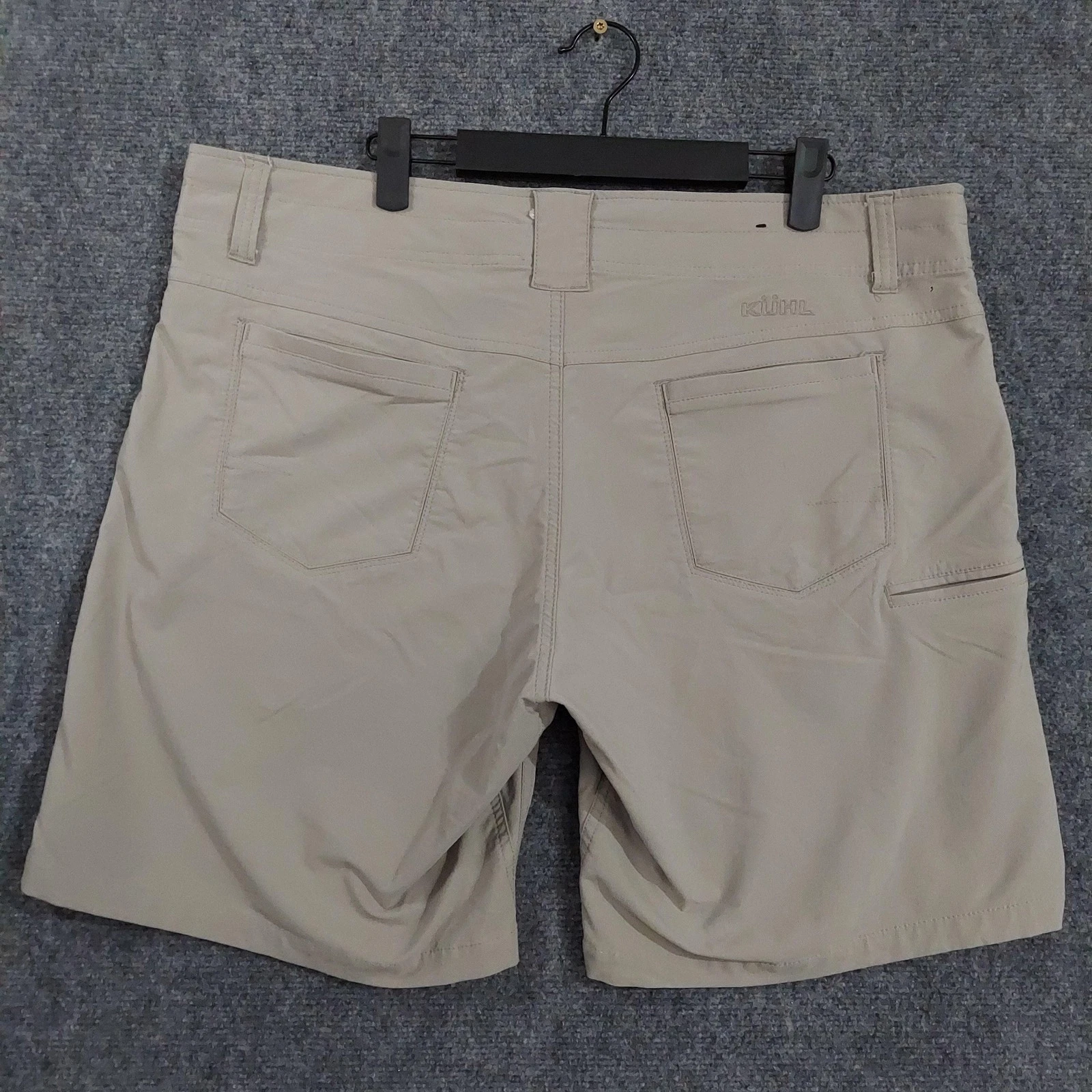Kuhl Cargo Shorts Mens 38 Beige Nylon Polyester Quick Dry Stretch Travel