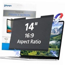 Magnetic Laptop Privacy Screen 14 Inch 16:9 Anti Spy Blue Light Glare
