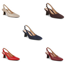 Vionic Perris Slingback Heel Women  s Leather  Suede Comfort Shoes