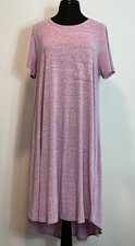 Plus Size 3XL. Lularoe Lavender Carly Dress Super Soft White Fleck Heather Knit