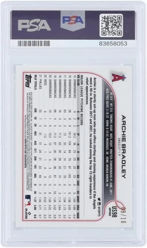 Tarjeta de 10 PSA Archie Bradley Angels 2022 Topps Chrome Updates púrpura #US98 #9/10 Foto 2 de 3