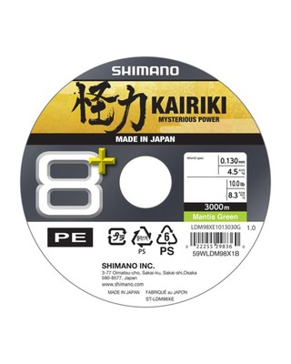 Line Kairiki 8 3000m 0.13mm Matis Green Shimano