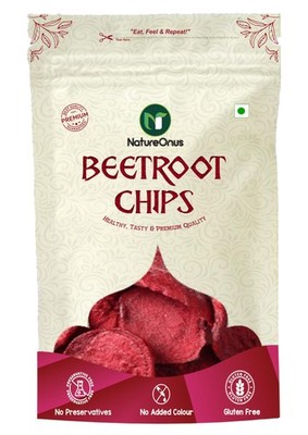 NatureOnus Vacuum Fried Beetroot Chips 43g Pack of 3