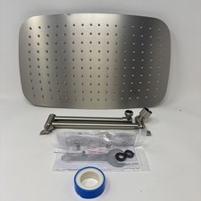 Brushed Nickel 16 Inch Extra Large Rain Shower Head, Rectangle Rainfall Shower