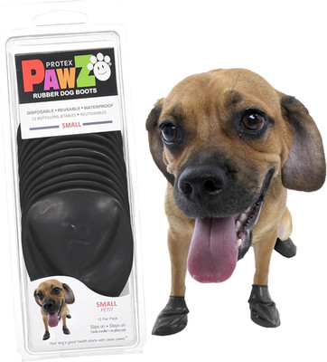 Pawz Rubber Dog Boots - Waterproof Non-Slip Dog Shoes for Hot Pavement, 12 Pack