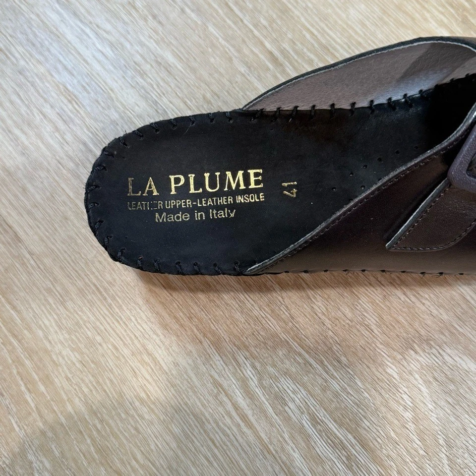 Sandalias de charol La Plume Jen doble correa marrón versátiles para mujer 41 Foto 3 de 4