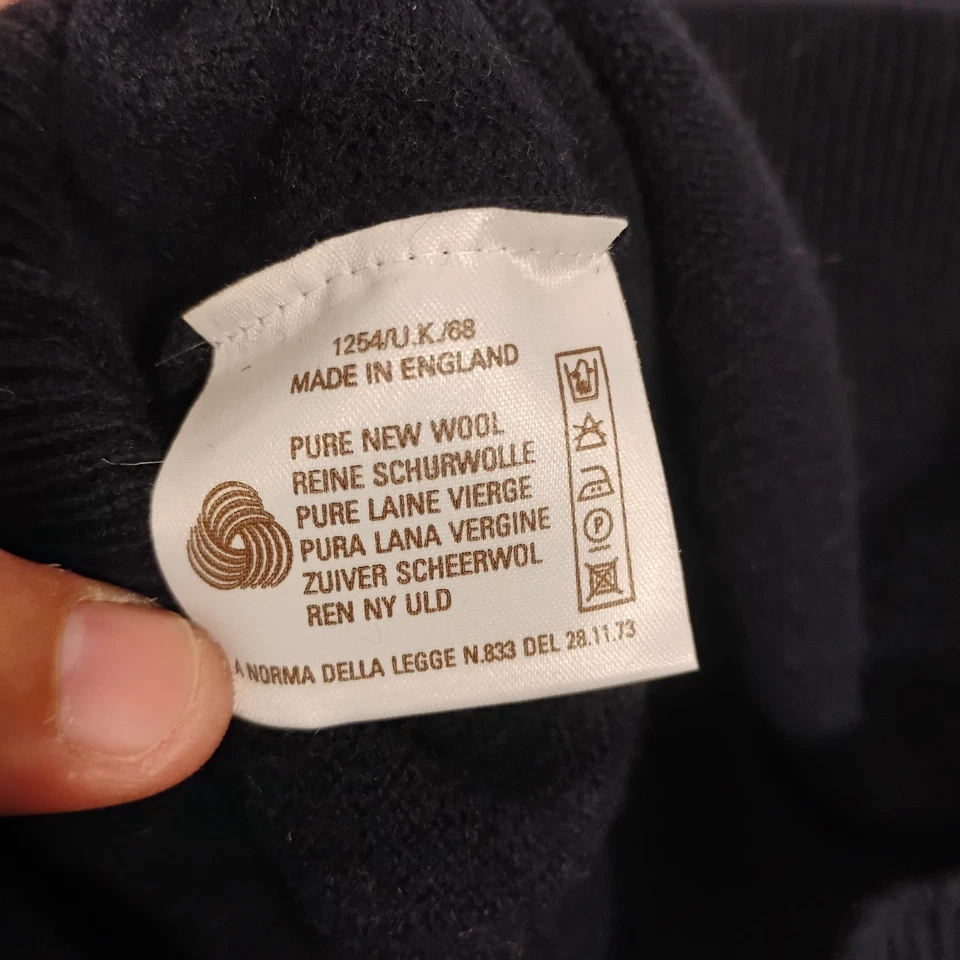 Suéter De Colección Azul Brooks Brothers Para Hombres 40 Cuello en V Lana de Cordero Hecho en Inglaterra Foto 4 de 4