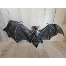 Halloween large faux bat red-eyed spooky hanging prop vintage unique