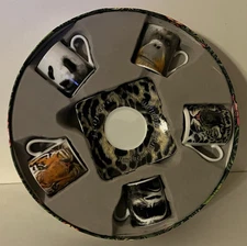 Set of 5 Animal Espresso Cups & Saucers 3 oz Cardew Endangered Species NIB