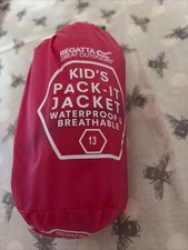 Regatta Kids Pack-It Waterproof Jacket pink Age 13 / 158cm, new unworn