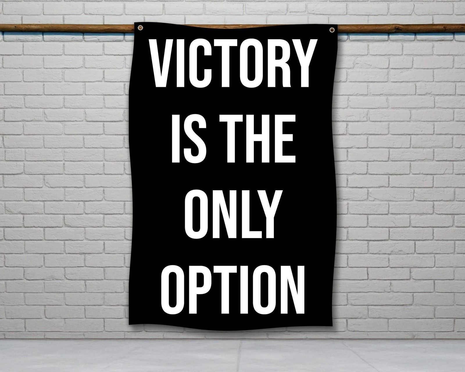 Victory Is The Only Option Flag Motivational Gym Decor Home Gym Sign