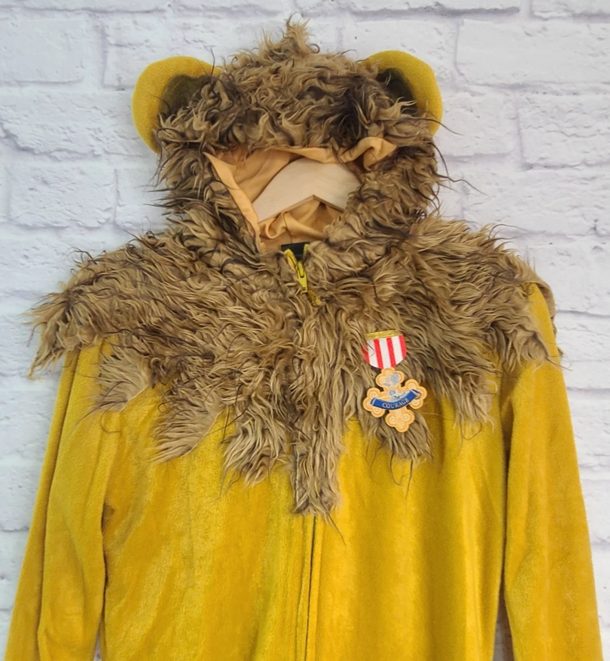 Disfraz de León Cobarde El Mago de Oz Niño Mediano 8-10 Cremalleras Halloween Foto 3 de 4