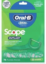 ORAL-B GLIDE SCOPE outlast floss picks 75 ct  6 pack  450 total