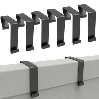 KOPKIO 6 Pcs Office Cubicle Hangers Over The Door 6 Black, Black 