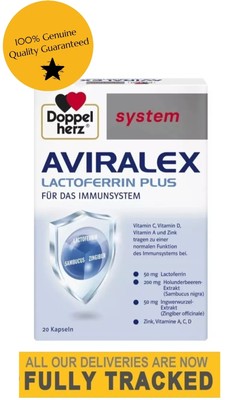DOPPELHERZ SYSTEM AVIRALEX Lactoferrin Plus Immununterstützung x 20 Kapseln