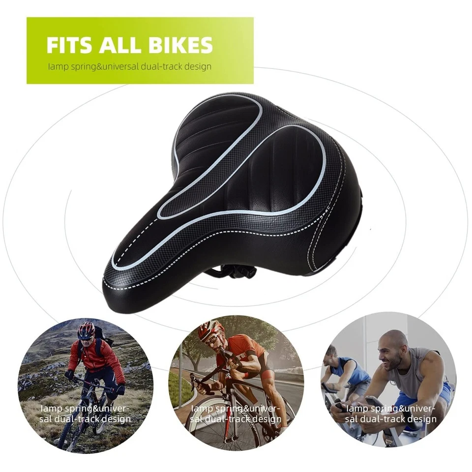 Cojín de gel para bicicleta cómodo ancho Big Bum cojín de asiento deportivo extra suave Foto 4 de 4