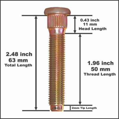 50mm Long Extended Wheel Studs Fit Nissan 300ZX Front m12x1.25 K