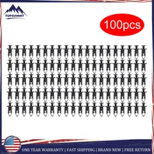 8mm Hole Dia 100Pcs Plastic Rivets Fastener Auto Fender Bumper Push Pin Clips