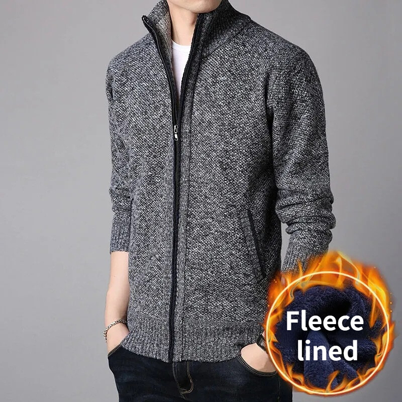 Men Knitted Cardigan Sweater Jumper Thermal Coat Zipper Jacket Warm Winter
