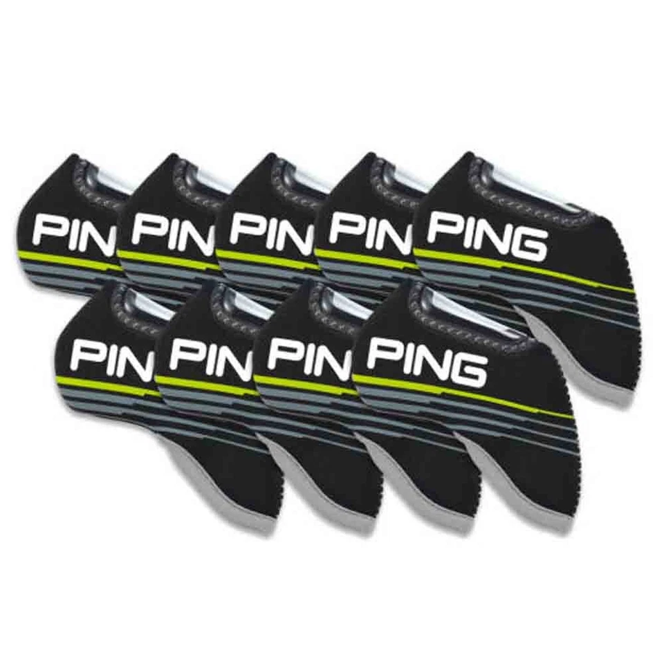 2020 Ping Premium Original Golf Iron Club Head Cover 9pcs Black Neoprene