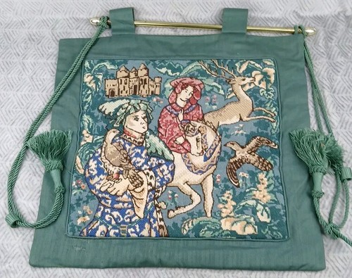 Tapisserie vintage bestiaire fantastique medievil canevas wall hanging ancien - Imagen 3 de 16