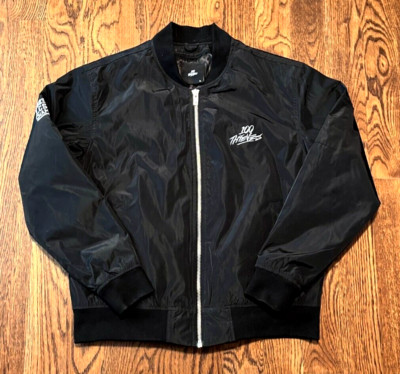 100 Thieves Jacket Mens Medium Black Bomber 2021 LCS Champions Embroidered