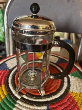 MELIOR 12 Cup French Press Nickel Plated Plunger Coffee Maker Paris France 1980s