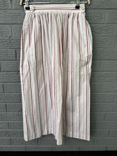 Vintage Prophecy Striped Red White Midi Skirt Size 6 Made in USA Cotton Blend